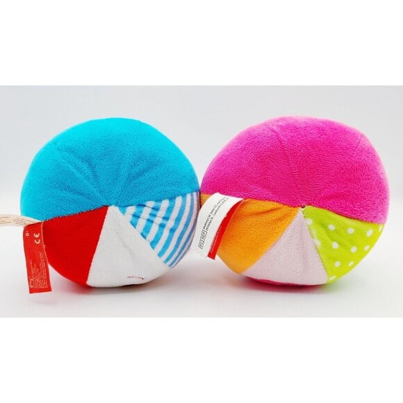 Gitzy Baby Round Plush Cow & Bunny Rattle Stuffed Animal Toy 4.5" Tall - Picture 4 of 6